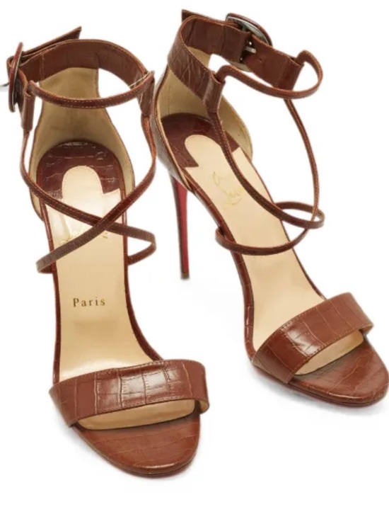 Christian Louboutin Shoes - Christian Louboutin CHOCA 100 CALF NIL croc-embossed Heels 39 1/2 heels 4”.